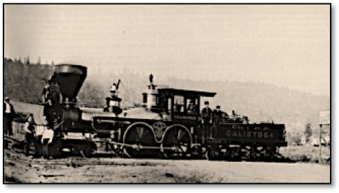 Locomotive "Calistoga" of the California Pacific Railroad was built in 1859 by Booth & Co.